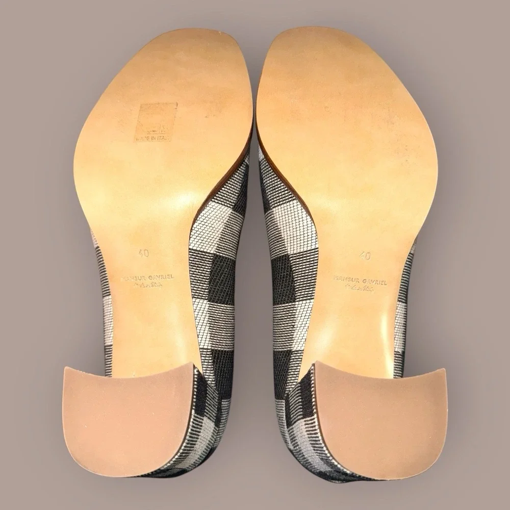 Mansur Gavriel Women's Heels UK 4.5 Black Checkered 100% Other Court - Picture 6 of 14